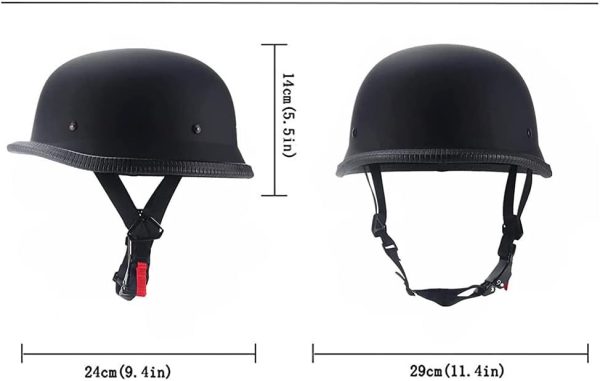 German Style Motorcycle Half Helmet, Retro Half Face Helmet for Adult Men Women  Approved - Image 2