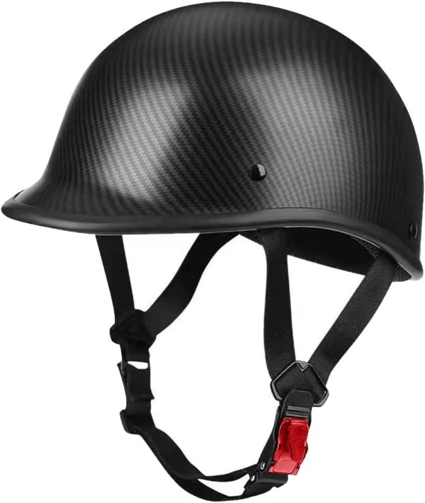 Motorcycle Half Helmet, Retro Lightweigt Low-Profile Open Face Half Shell Helmet for Street Bike Moped Bicycle Cruiser Scooter ， Approved