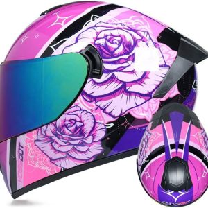 Full Face Motorcycle Helmet DOT Approved Motorbike Moped Street Bike Racing Crash Helmet, Men and Women
