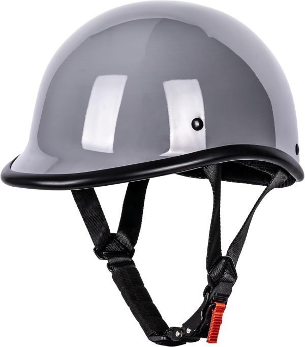 Motorcycle Helmet Half Shell  Style Compact Lightweight Open Face for Motorcycle Street Bike Cruiser Moped -  Approved (Gray,L)