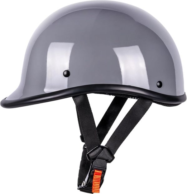 Motorcycle Helmet Half Shell  Style Compact Lightweight Open Face for Motorcycle Street Bike Cruiser Moped -  Approved (Gray,L) - Image 2