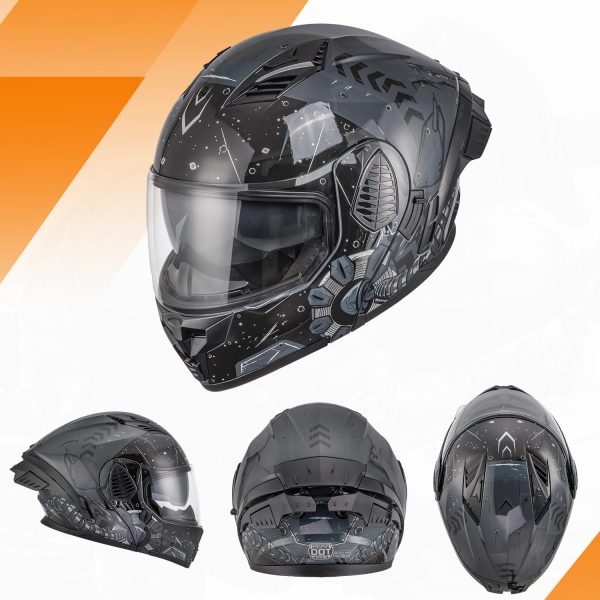 Modular Motorcycle Helmets Full Face Flip up Street Bike Motorcycle Helmet for Unisex Adult Model-167 - Image 2