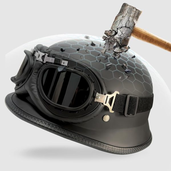 Motorcycle Helmet  Style Half Helmet Skull Cap Adult Men Women Half Shell Helmet, DOT Approved Retro Half Face Helmet for Cruiser Scooter  (M) - Image 2