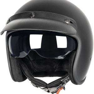 3/4 Open Face Retro Motorcycle Helmet  Helmet Vintage Helmet for  Motorbike , Moped, Cruiser, Bobber, and  - DOT Approved